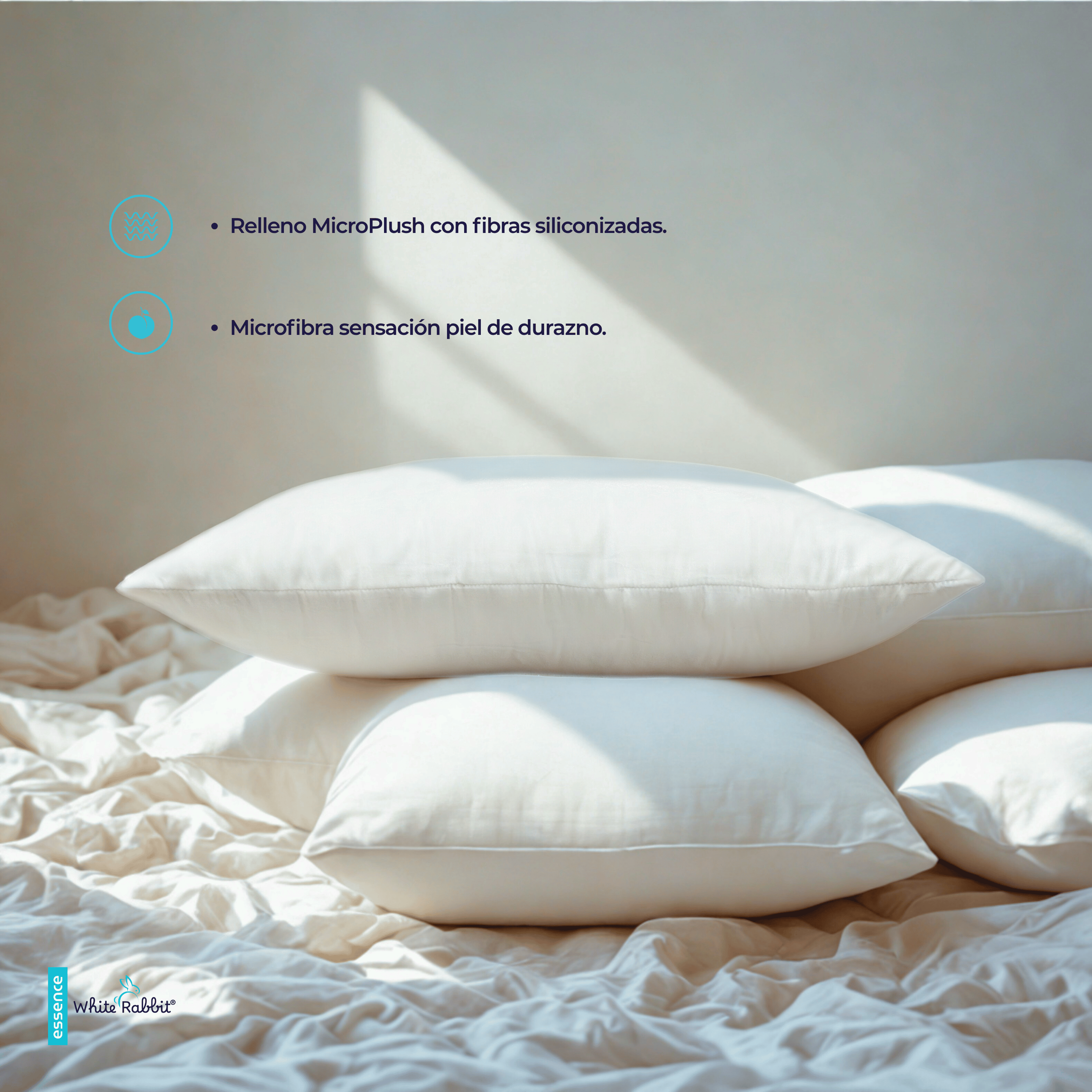 2 PACK ALMOHADA ESSENCE SEMI FIRME ESTANDAR WHITE RABBIT