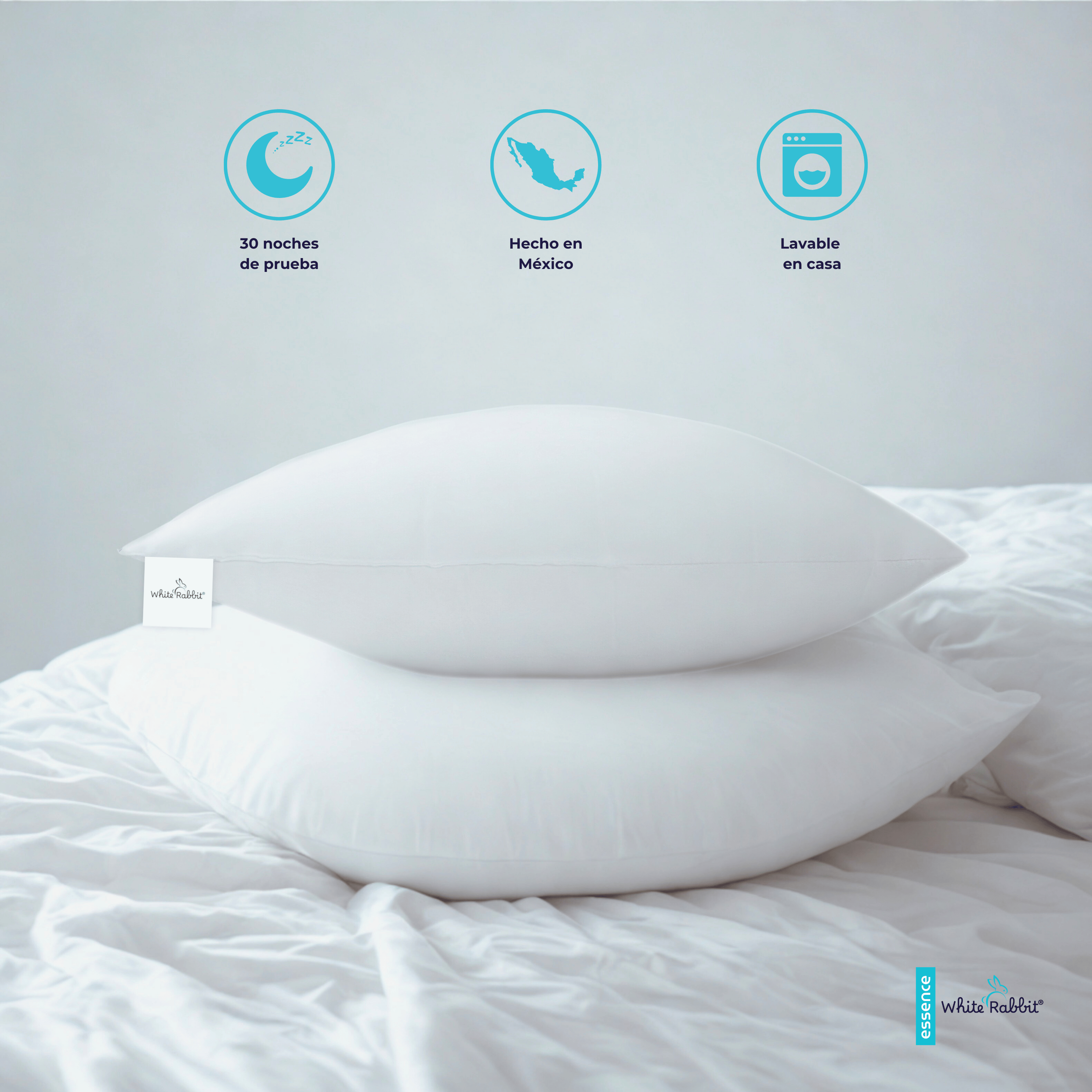 2 PACK ALMOHADA ESSENCE SEMI FIRME ESTANDAR WHITE RABBIT